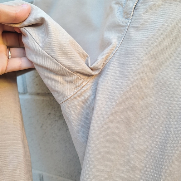 Eileen Fisher | Cotton Hemp Stretch Tapered Pants in Wheat Size 12 - Picture 3 of 10